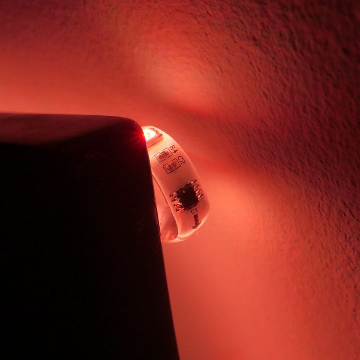 Exposed LED on the Wyze Light Strip Pro.