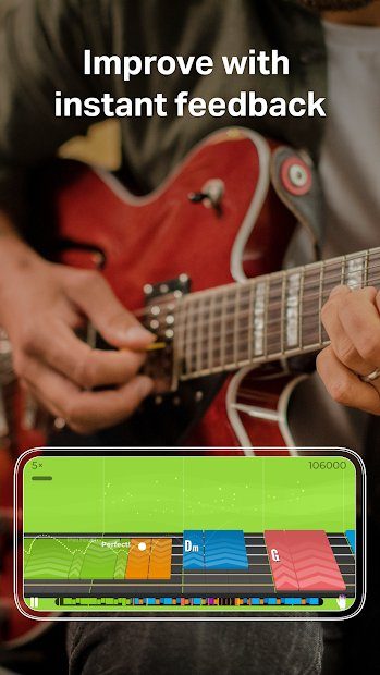 Yousician app instant feedback.