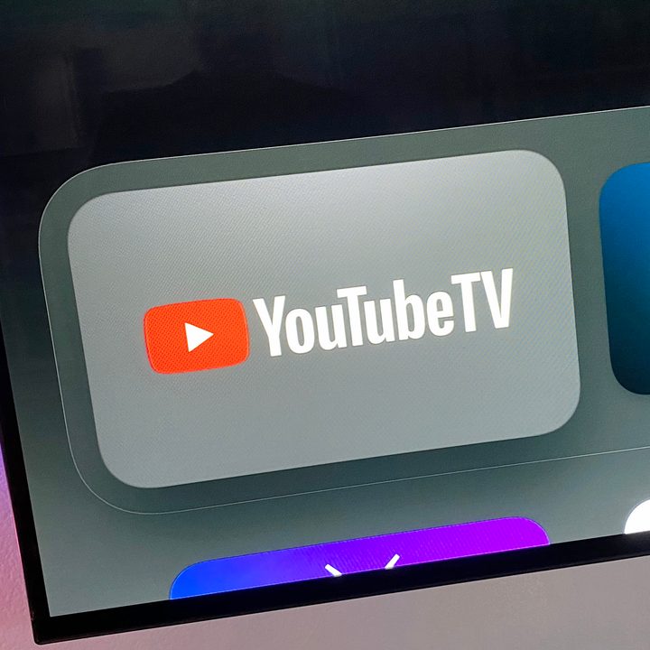 YouTube TV app icon on Apple TV.