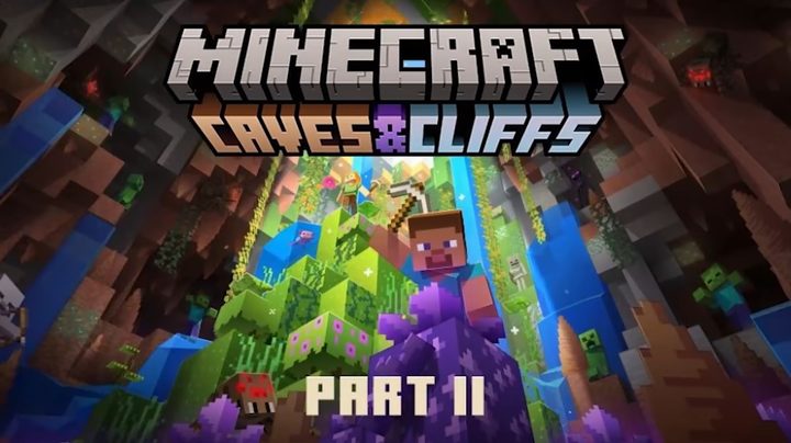 Minecraftman about to swing a pickaxe.