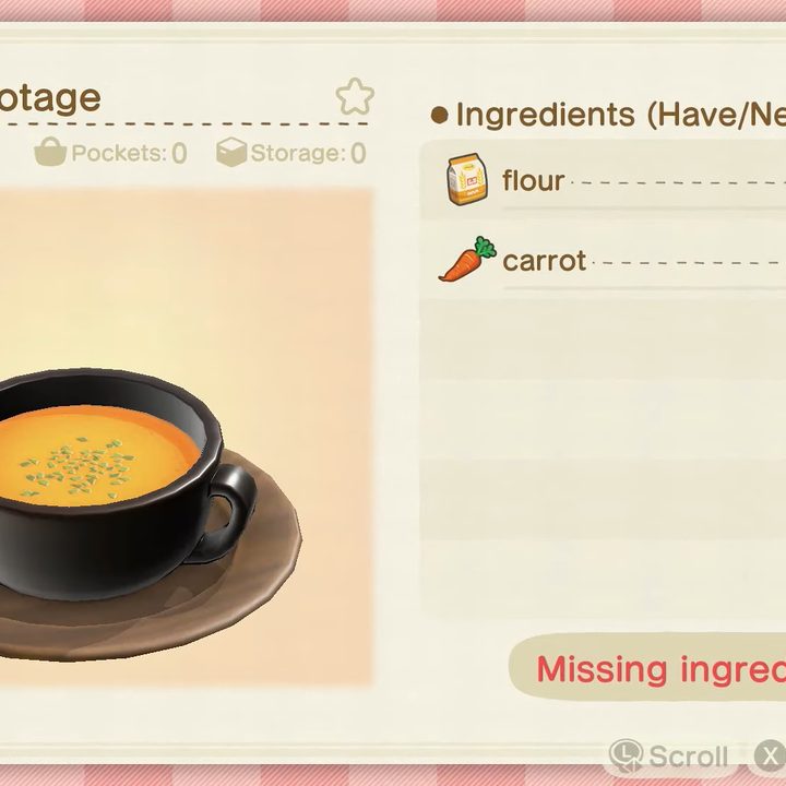 A recipe for carrot potage.