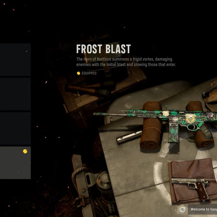Selecting the Frost Blast artifact.
