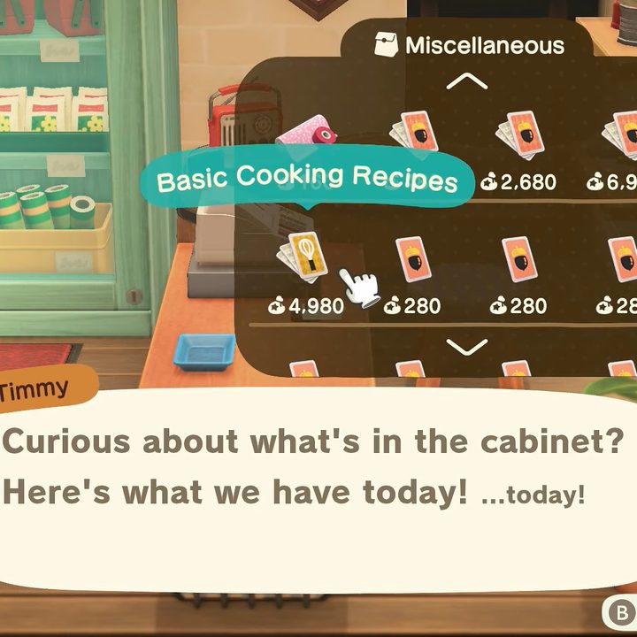 Shopping for recipes.