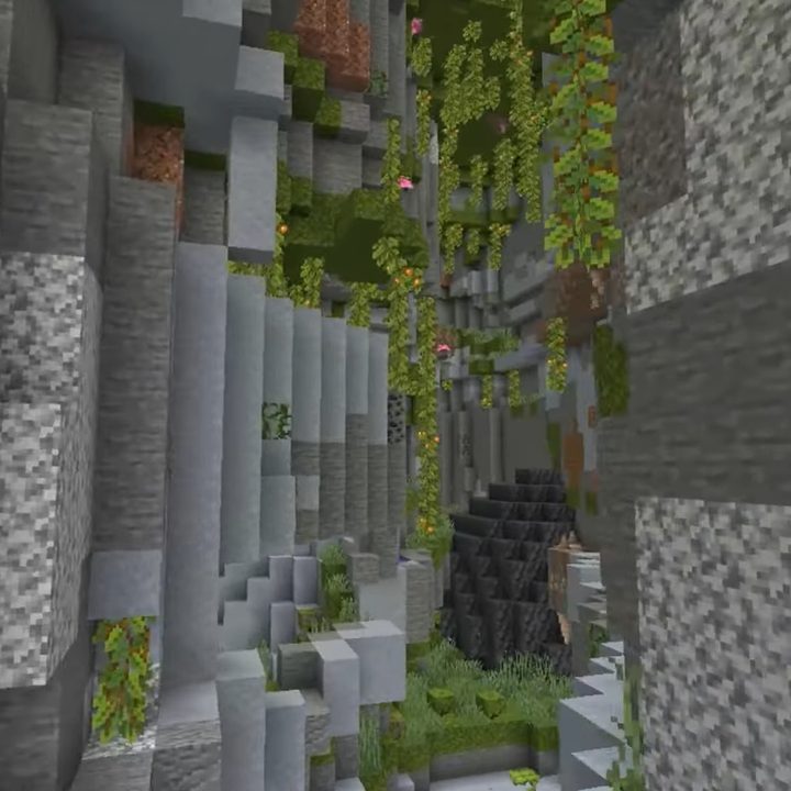 A lush cave system.