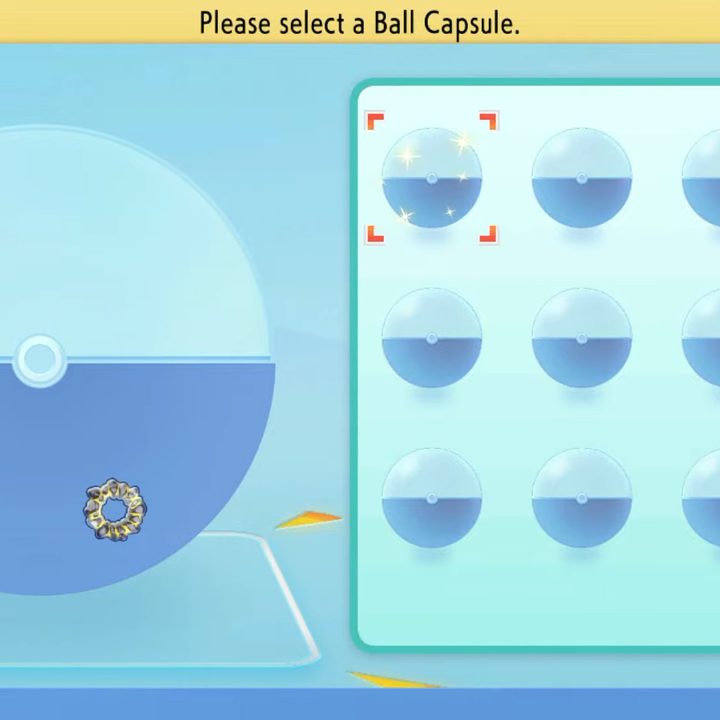 Decorating a Pokeball with stickers.