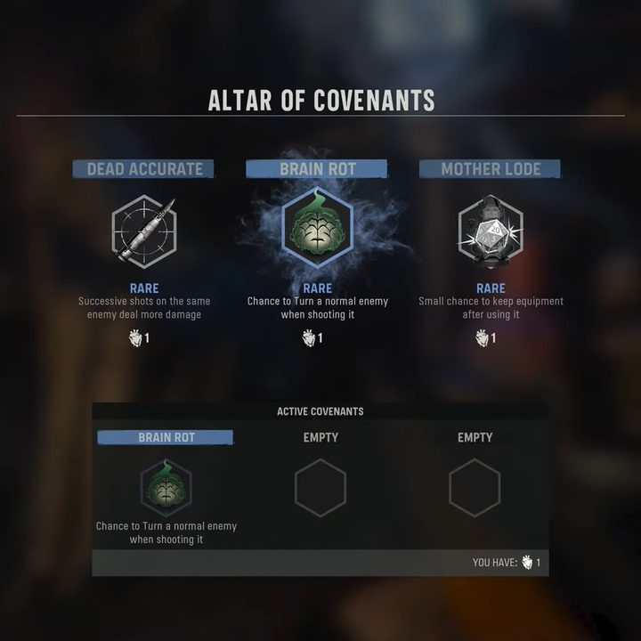 Choosing which covenant to buy.
