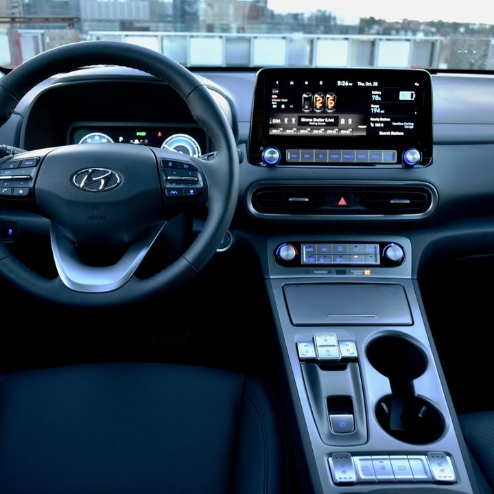 The 2022 Hyundai Kona Electric's interior.
