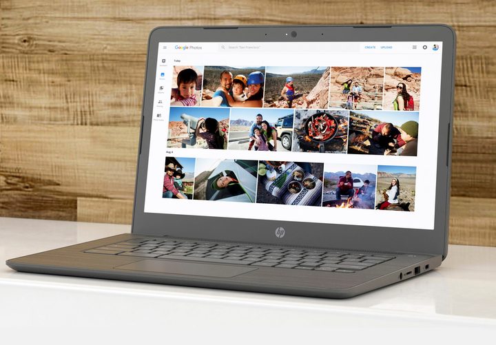 14-inch HP Chromebook sitting on a table.