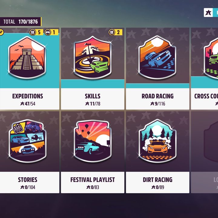 A menu filled with accolades, selectable by the player,