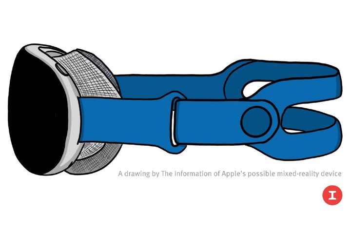 A rendering of the potential Apple headset made by The Information.