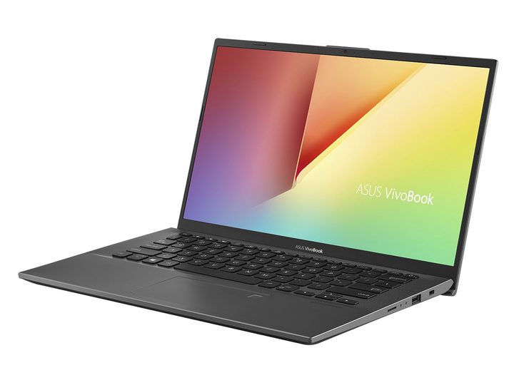 Asus VivoBook 14 laptop on white background.