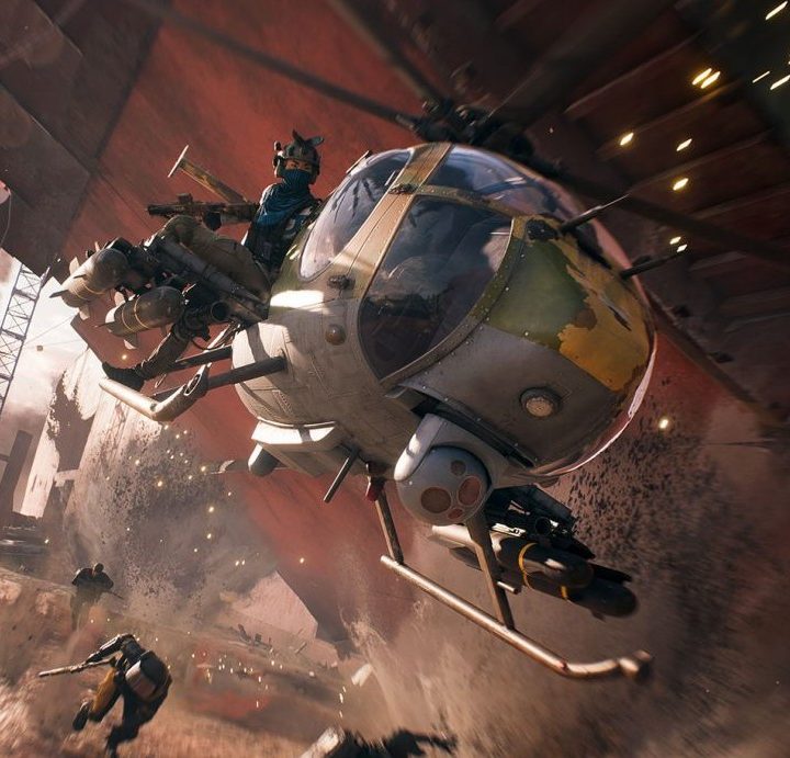 Helicopter dropping off teammates in Battlefield 2042.