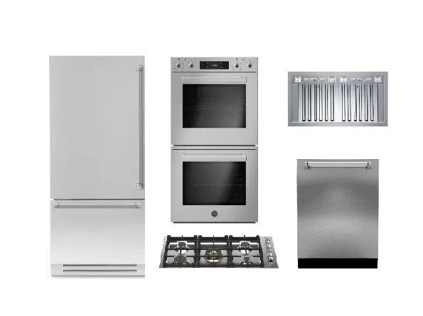 Bertazzoni Professional Series 4-Piece Appliance Set in stainless