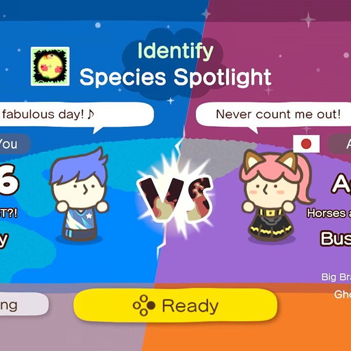 A player clashes with an online ghost in Big Brain Academy: Brain vs. Brain.