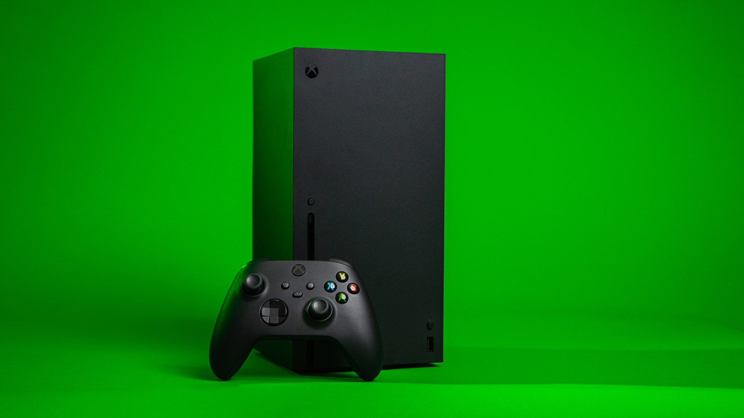 Xbox Series X with controller.
