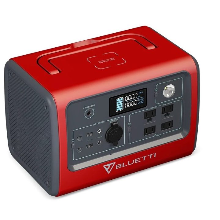 Bluetti EB70 Portable Power Station in red for energy.