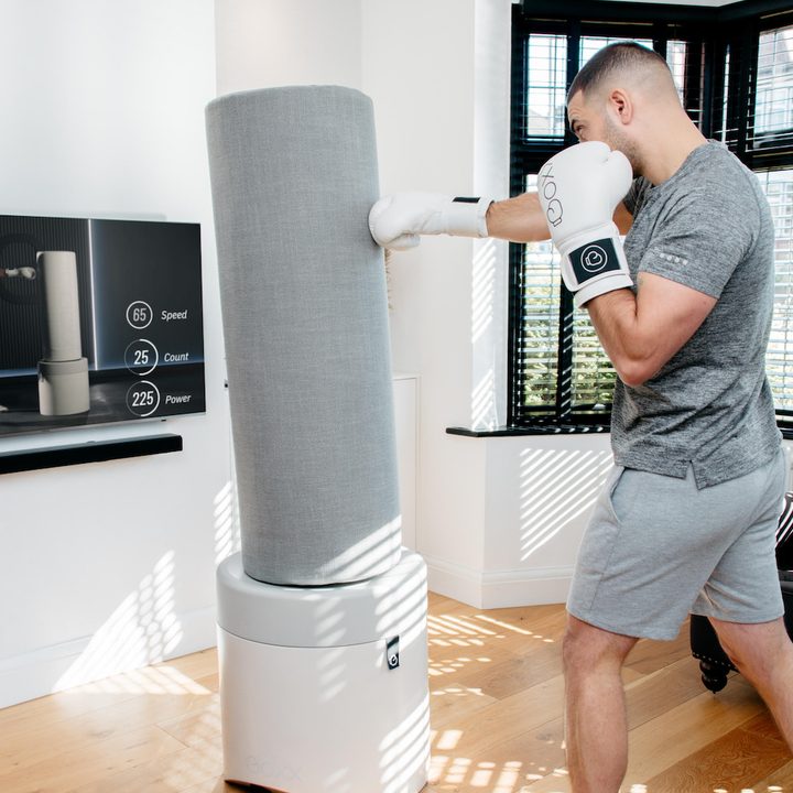 Boxx Home Gym used in the living room with TV.