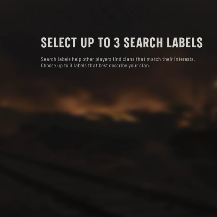 Searching for clans based on labels.