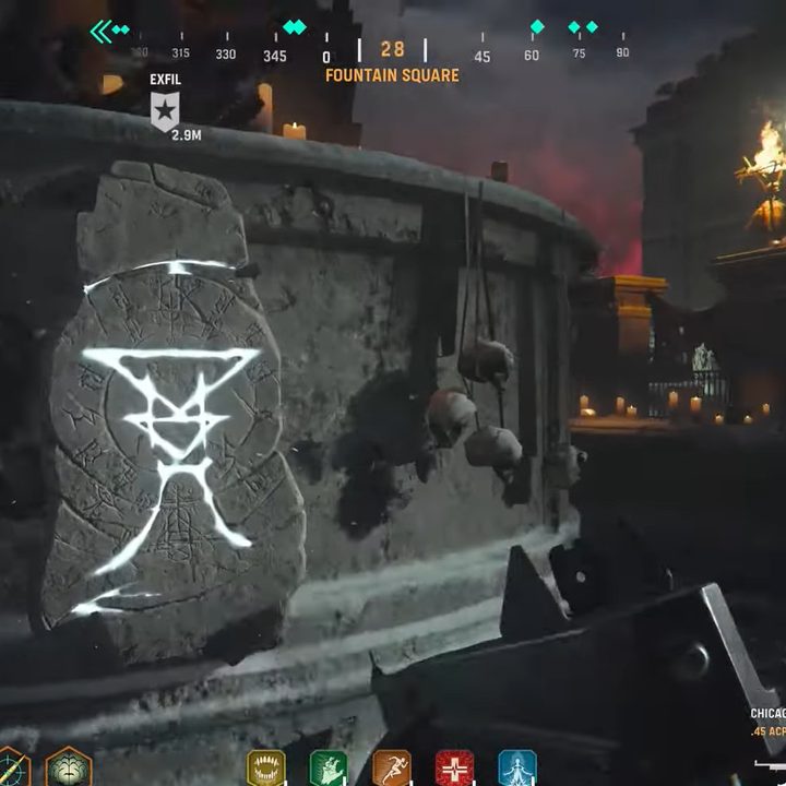 Approaching the exfil rune in zombies.
