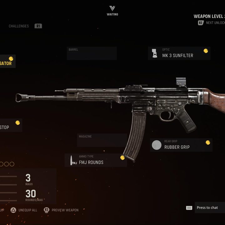 Weapon Gunsmith featuring attachments in Call of Duty: Vanguard.