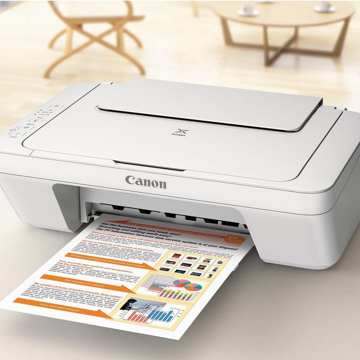 The Canon PIXMA MG2522 printing a page.