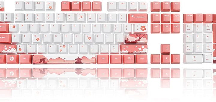 charan sakura themed keyboard caps