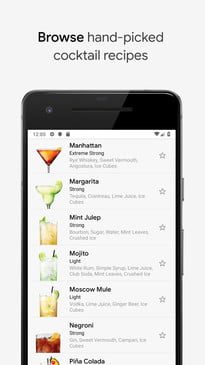 Screenshot of Cocktail Flow on Google Android