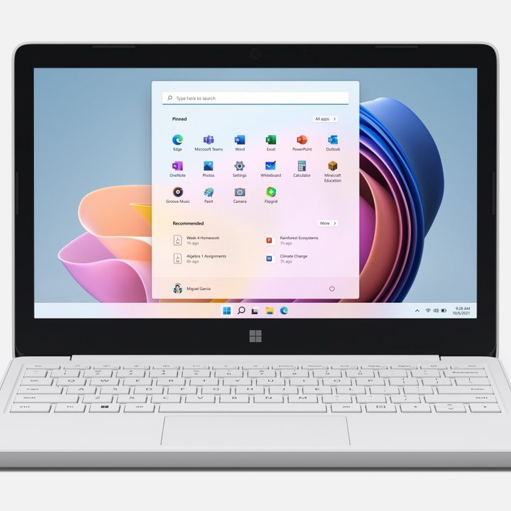 Surface Laptop SE front shot.