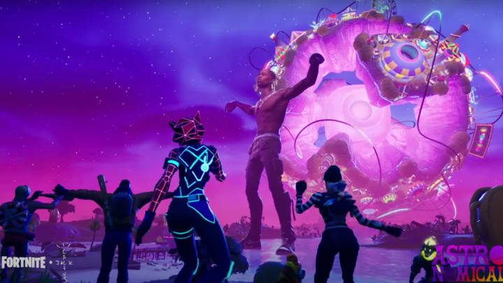 A screenshot of Travis Scott's concert in Fortnite.