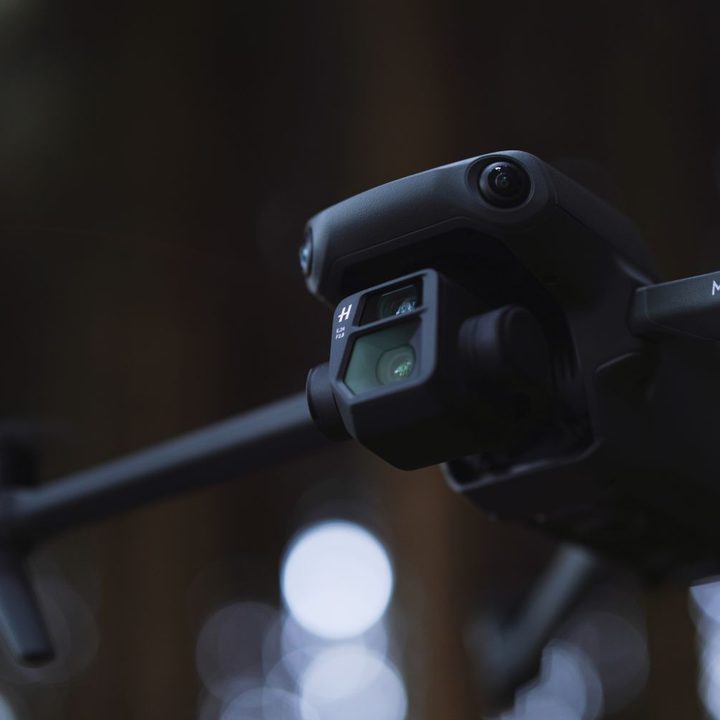 Closeup of camera on DJI Mavic 3.