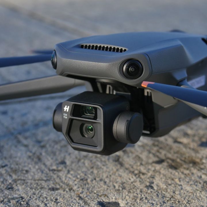 Closeup of camera on DJI Mavic 3.
