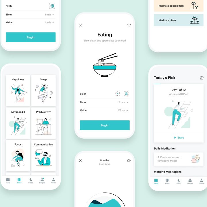 Screenshots of Balance app by Elevate Labs.