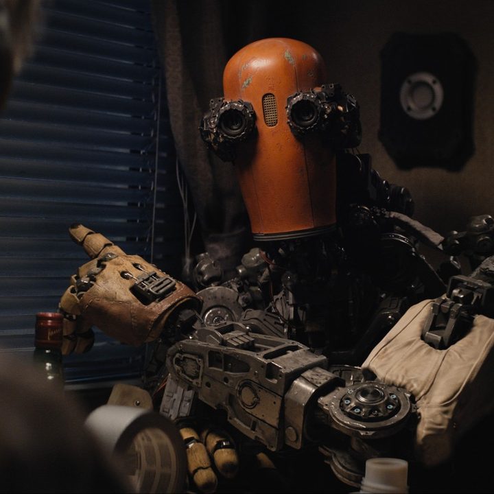 The final version of a shot featuring Jeff the android from Finch.