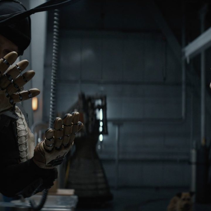 Caleb Landry Jones performs as Jeff the android in a visual effects shot from Finch.