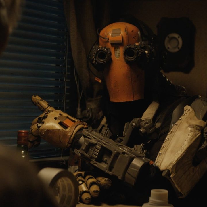 A visual effects shot of Jeff the android from Finch.