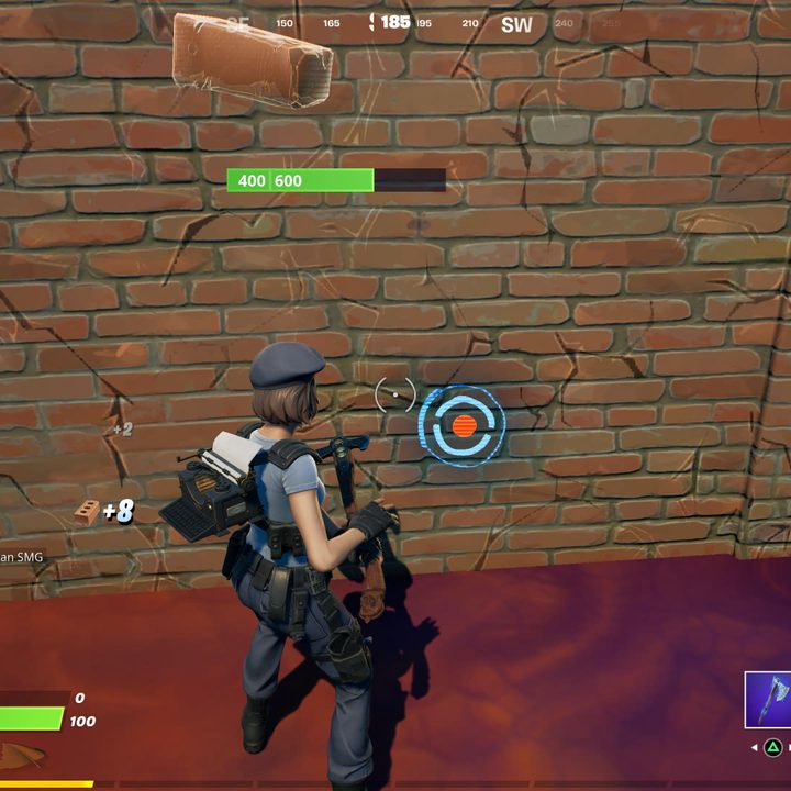Hitting weak points in Fortnite.