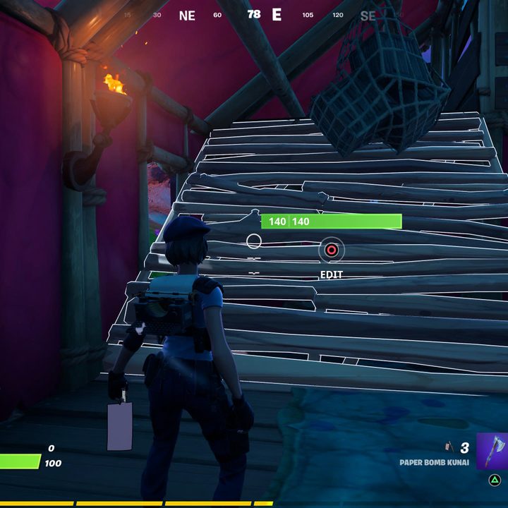 A wooden ramp in Fortnite.