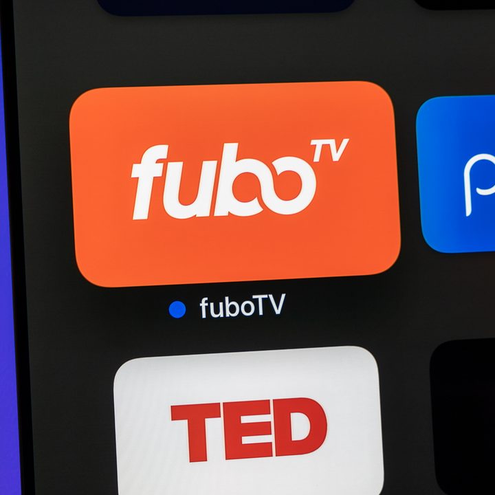 FuboTV app icon on Apple TV.