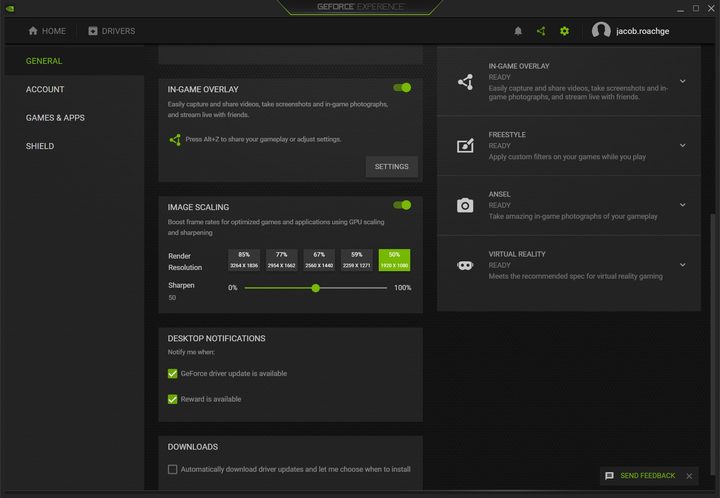 Image Sharpening in GeForce Experience.