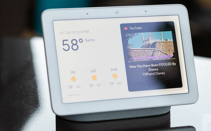 Google Nest Hub Screen.