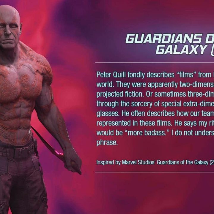 Drax's 2014 film outfit in Guardians of the Galaxy.