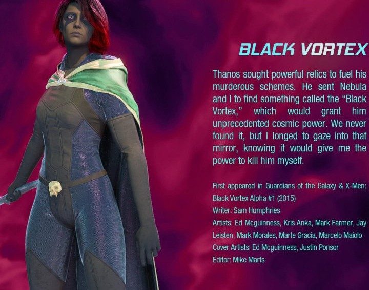 Gamora's Black Vortex Outfit from Guardians of the Galaxy.