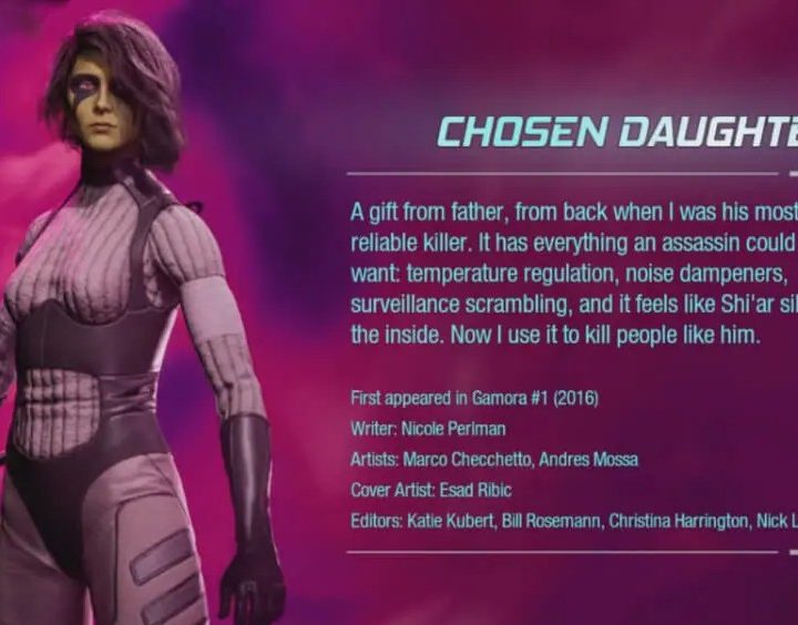 Gamora's Chosen Daughter outfit from Guardians of the Galaxy.
