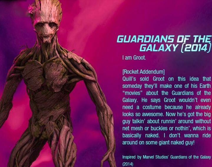 Groot's 2014 film outfit from Guardians of the Galaxy.
