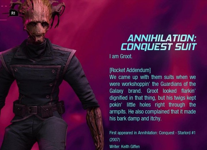 Groot's Annihilation Conquest outfit from Guardians of the Galaxy.