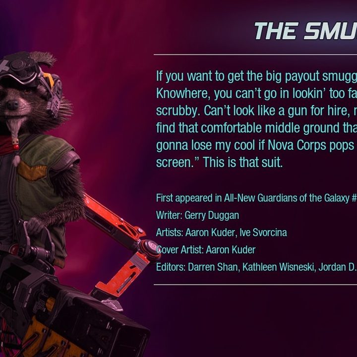 Rocket's Smuggler outfit from Guardians of the Galaxy.