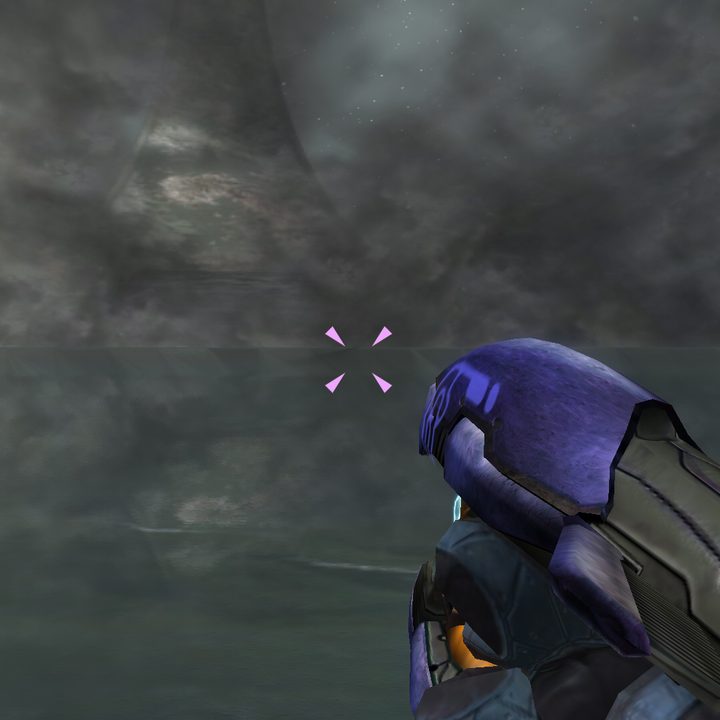 An in-engine shot of the Halo from the original Halo 2.