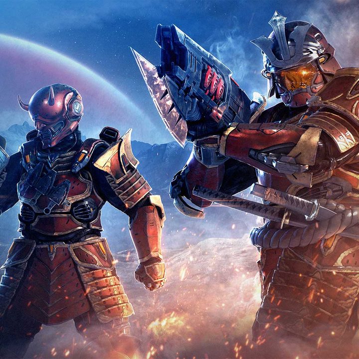 Spartans dressed as samurai for Halo Infinite's Tenrai event.