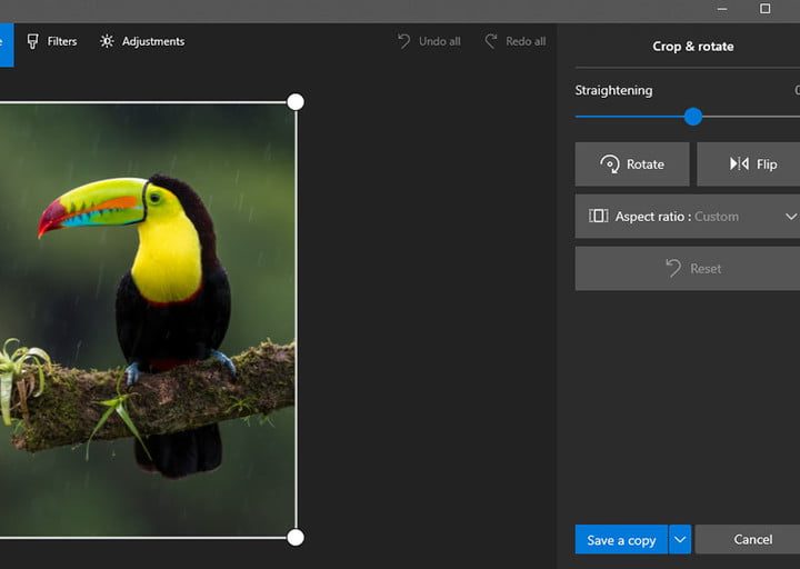 Screenshot of saving a copy.