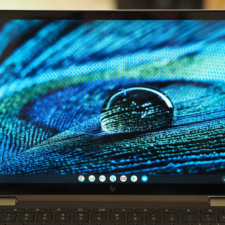 The HP Chromebook x360 14c's display.
